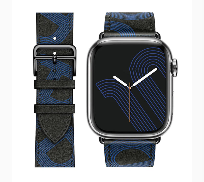 40 NEW H-Black Genuine Leather Loop Apple Watch Band For iWatch Series On Sale