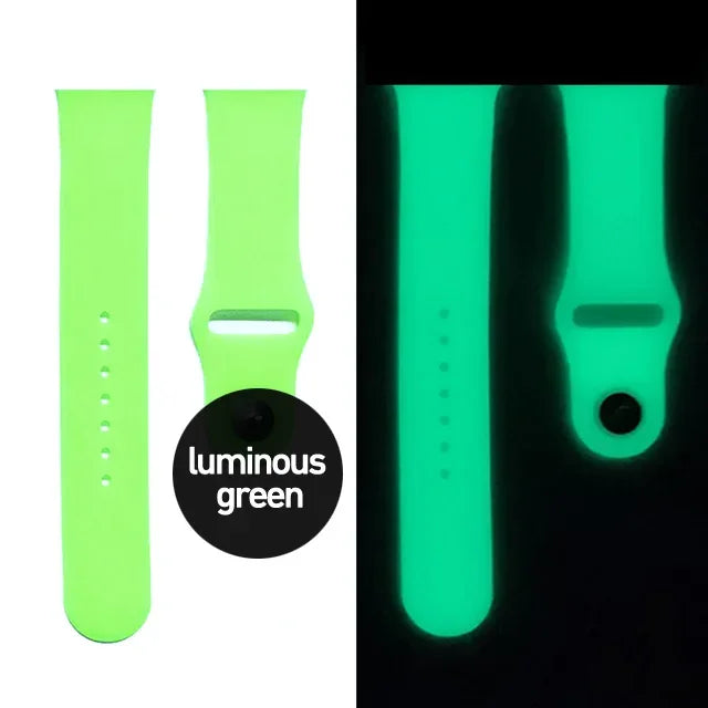Luminous Green Glow In The Dark Silicone iWatch Bracelet For Apple Watch On Sale