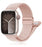 Pink Sand Braided Solo Loop Apple Watch Bracelet With Double-sided Magnetic Clasp For iWatch Series On Sale