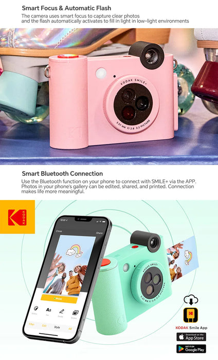 Kodak Smile+ 10MP Wireless Digital Instant Camera With Zink Inkless Printing On Sale