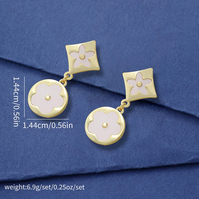 Classic Clover Blossom Style Drop Earrings On Sale