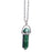 Natural Green Quartz Crystal Hexagonal Pillar Bullet Pendant Necklaces On Sale