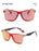 Classic Oval Vintage Style Sports UV400 Red Frame Red Lenses Sunglasses On Sale