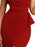Elegant Red Asymmetric One Shoulder Cocktail Party Ruched Cinch Waist Dress On Sale