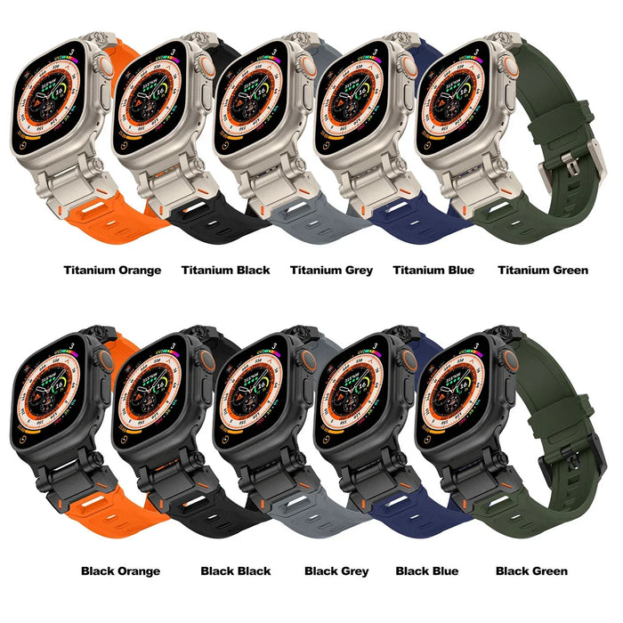 316L Stainless Steel Connectors Adjustable Loop Rugged Sports Bands For Apple Watch Strap Series 42mm, 44mm, 45mm, 46mm, 49mm On Sale