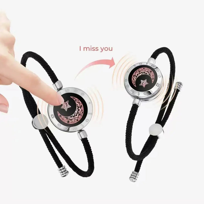 Smart Long Distance Touch Bracelets Light and Vibration Wristbands Sliver (Moon) Smart Long Distance Touch Bracelets Light and Vibration Wristbands Sliver (Moon)