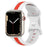 White Red Two Color Stripe Designs Silicone Apple Watch Band 38mm, 40mm, 41mm, 42mm, 44mm, 45mm, 46mm, 49mm On Sale