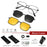 3 in 1 Lightweight Titanium Black Frame Eyeglasses With Magnetic Clip Polarized Sunglasses Set On Sale