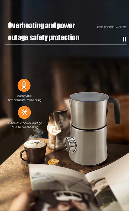 900 ML Detachable Stainless Steel Milk Jug Automatic Electric Cafe Milk Frother For Hot or Cold Latte, Coffee, or Chocolate On Sale