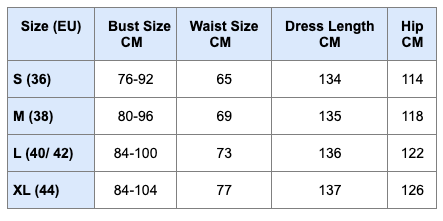 Size Chart Of Elegant High-Waisted Squared Neckline Sleeveless A-line Sling Maxi Dress