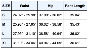 Size Chart - Double Pockets High Waisted Mesh Patch Design Fitness Gym Leggings