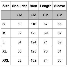 Size Chart - Retro Baseball Jacket For Couples