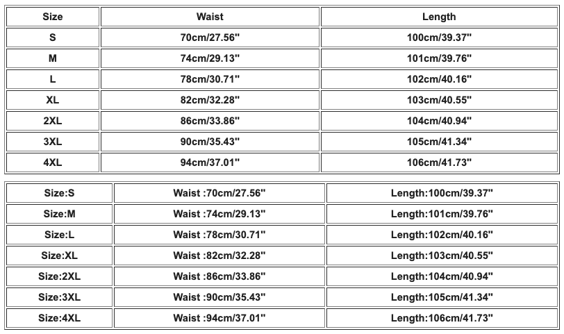 Size Chart Of Women’s Casual Wide Leg Pants – Loose Fit Drawstring Waist Lightweight Trousers