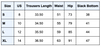 Size Chart - Women Speed Dry Fitness Activewear Sports Outfit Sets
