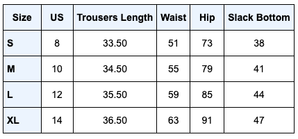 Size Chart - Women Speed Dry Fitness Activewear Sports Outfit Sets