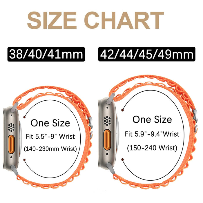Size Of Alpine Loop Collection For Apple Watch Series
