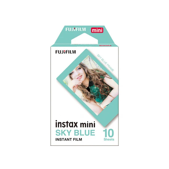 Sky Blue Fujifilm Instax Mini Film 10 Sheets Exposures Papers Color Design for Fuji Mini Instant Film Camera On Sale