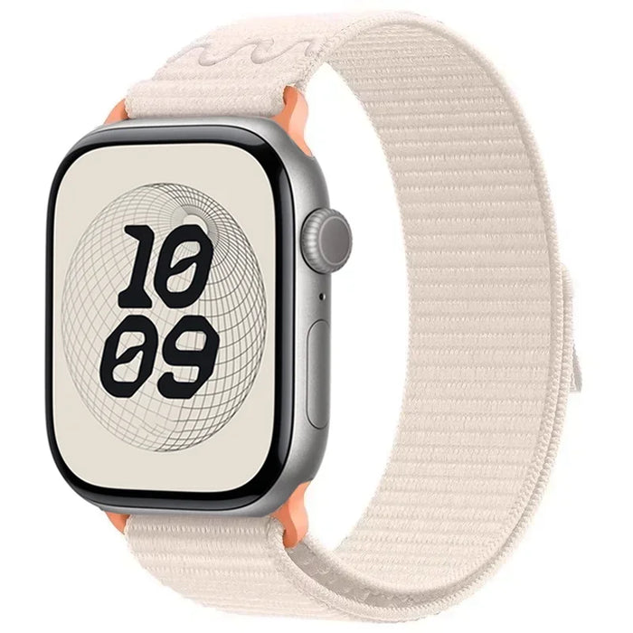 Starlight Color Nylon Sport Loop Watch Band for Apple Watch 38mm 40mm 41mm 42mm 44mm 45mm 46mm 49mm On Sale