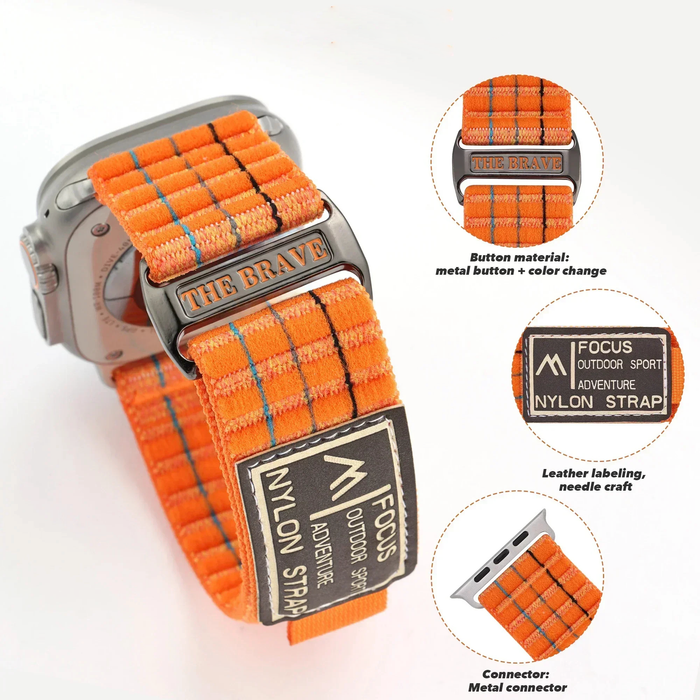 Outdoor Sport Adventure Nylon Trail Loop Strap Collection for Apple Watch Band Ultra, 49mm, 46mm, 45mm,  42mm, 41mm, 40mm, 38mm On Sale