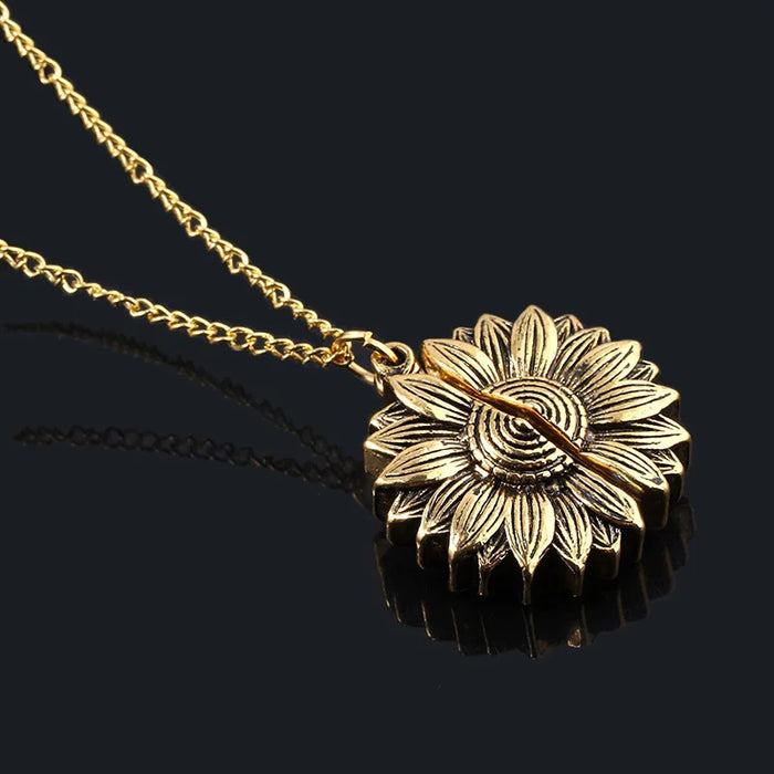 You are my sunshine! Sunflower Necklace On Sale