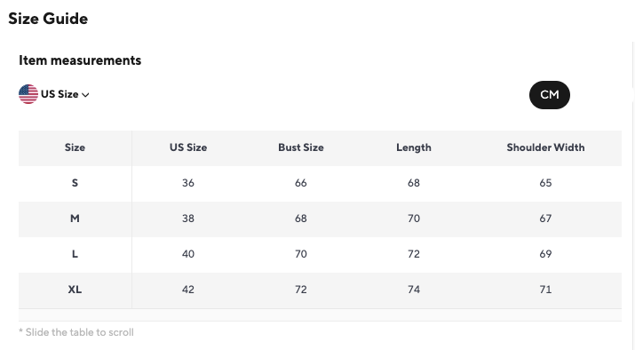 US Size Chart For Unisex Plush Hoodie With Eye Mask Design