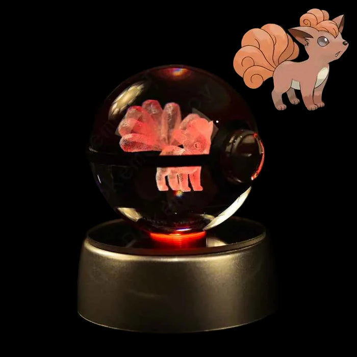 3D Crystal Glass Poke Ball Night Lights Collection Contained Inside Anime Characters On Sale