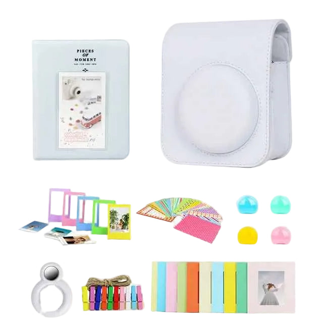 Camera Accessory Kit Compatible with Fujifilm Instax Mini 12 – White PU Case, Album, Filters, Frames and Stickers Bundle On Sale