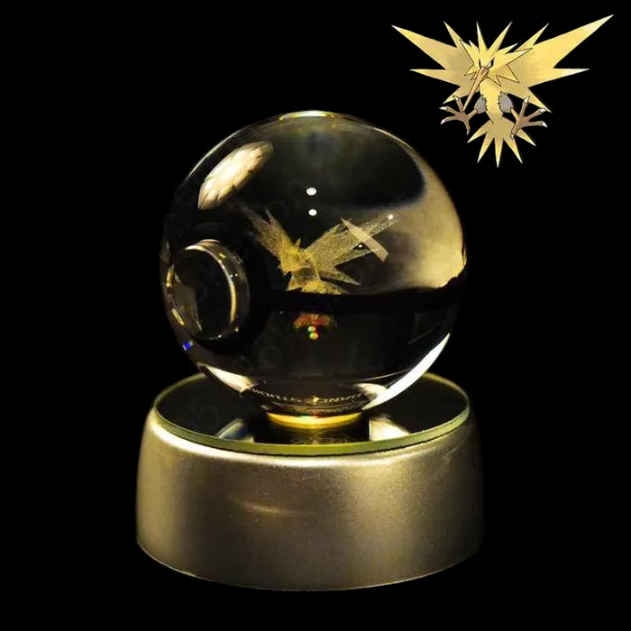 3D Crystal Glass Poke Ball Night Lights Collection Contained Inside Anime Characters On Sale