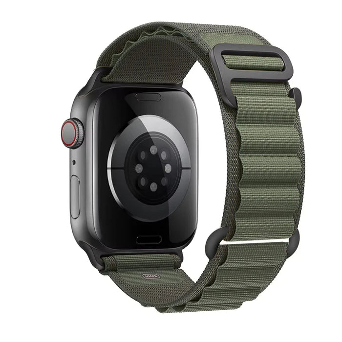 Army Green Black Alpine Loop Collection For Apple Watch Series On Sale