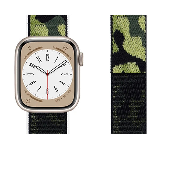 Army Green Camouflage Apple Watch Band Straps For iWatch Series 10, 9, Ultra, 8, SE, 7, 6, 5, 4, 3 On Sale