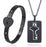 Black Concentric Lock Key Stainless Steel Couple Heart Bracelet and Necklace Sets On Sale