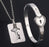 Silver Concentric Lock Key Stainless Steel Couple Heart Bracelet and Necklace Sets On Sale