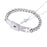 Silver Concentric Lock Key Stainless Steel Couple Heart Bracelet and Necklace Sets On Sale