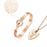 Rose Gold Concentric Lock Key Stainless Steel Couple Heart Bracelet and Necklace Sets On Sale
