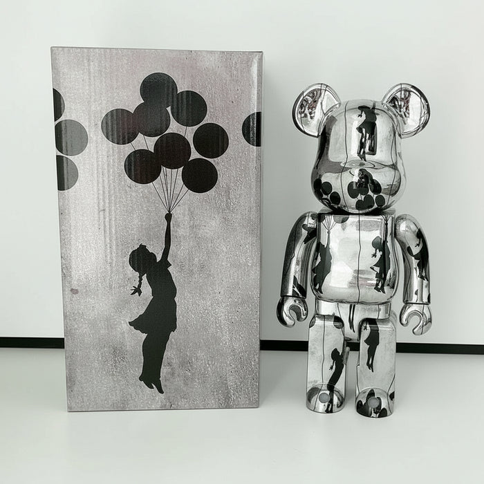 400% Street Art Series Bansky Ballon Girl Bear Statuette Pop Art Decor Collection On Sale