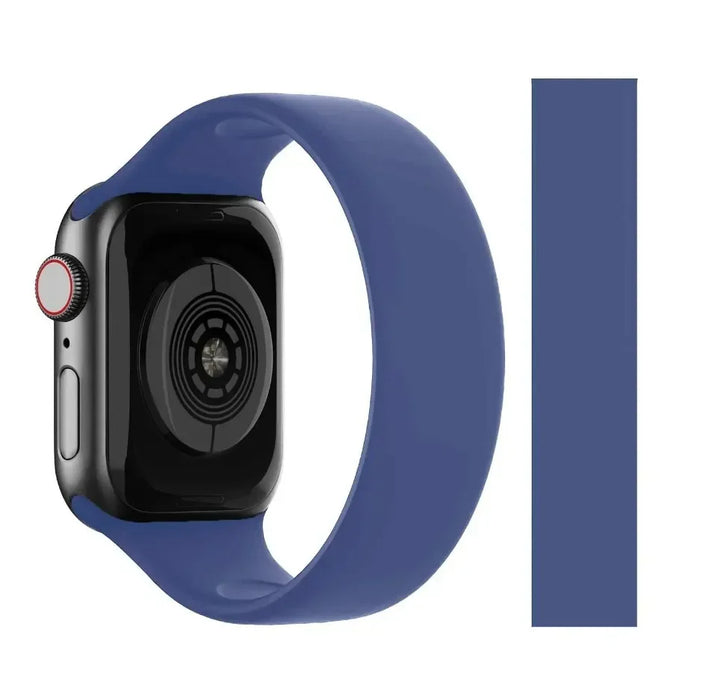 Bay Blue Solo Loop Silicone Watch Band For Apple Watch On Sale