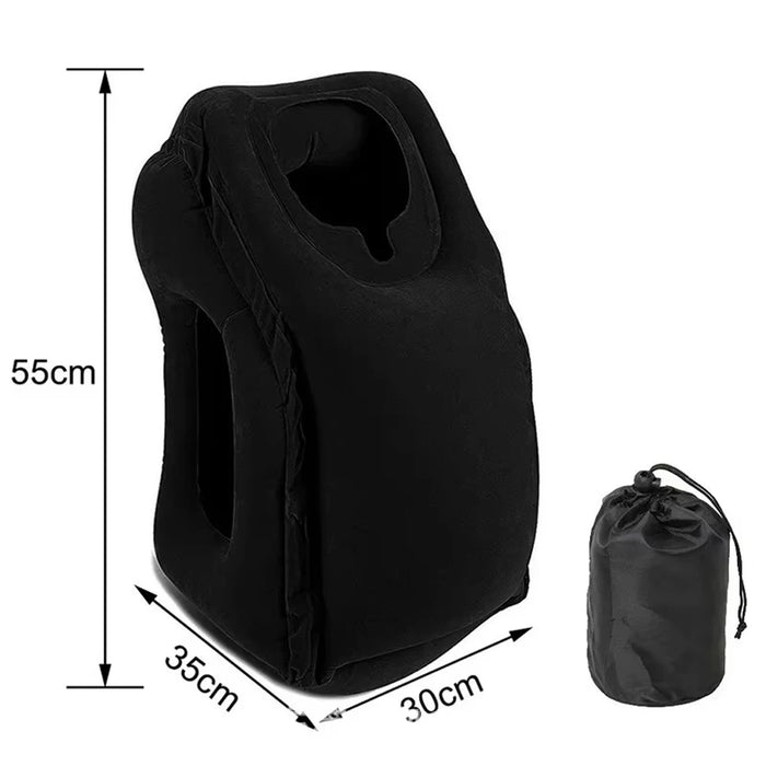 Measurement Of Inflatable Travel Air Cushion Pillow - Black