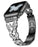 Black Butterfly Rhinestone Stainless Steel Adjustable Chain Watch Band For Apple Watch 38mm 40mm 42mm 44mm 45mm 49mm On Sale