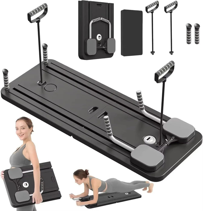 6-in-1 Foldable Multi-Purpose Black Pilates Exercise Board For Abdominal And Core Strength Workout Training On Sale