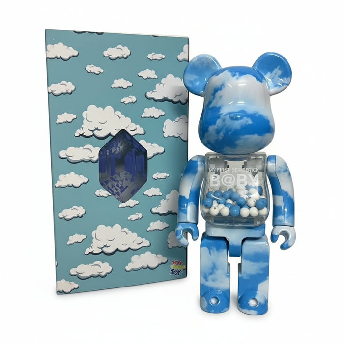 400% My First Baby Bearbrick Series Blue Sky Bear Statuette Pop Art Decor Collection On Sale