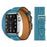 Blue Double Tour Genuine Leather Wrap Bracelet For Apple Watch Series 38mm, 40mm, 41mm, 42mm, 44mm, 45mm, 46mm, 49mm All Models On Sale