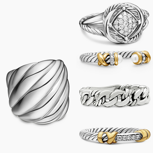 925 Sterling Silver David Yurman Style Fashion Jewelry Rings On Sale