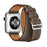 Gray Brown Double Tour Leather Wrap Watch Bracelet For Apple iWatch On Sale