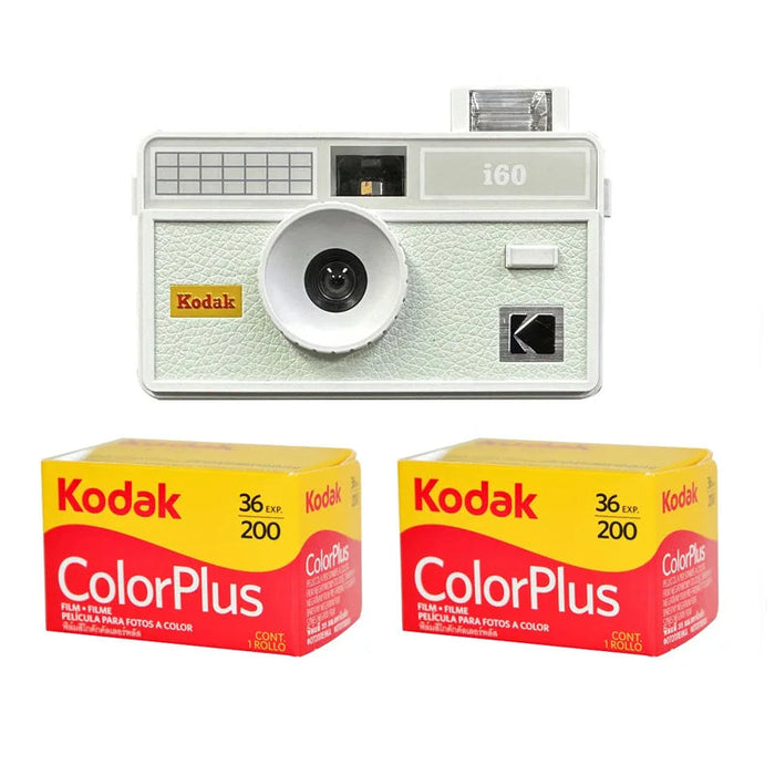 Green Reusable 35mm Film Camera Built in Flash and two Color Plus 200 Roll Film On Sale