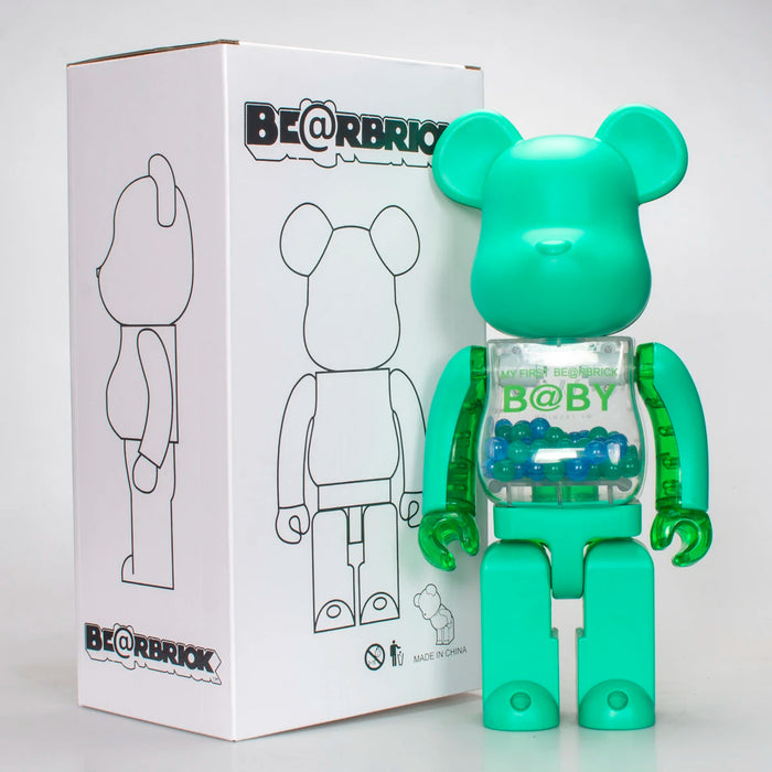 400% My First Baby Bearbrick Series Green Bear Statuette Pop Art Decor Collection On Sale