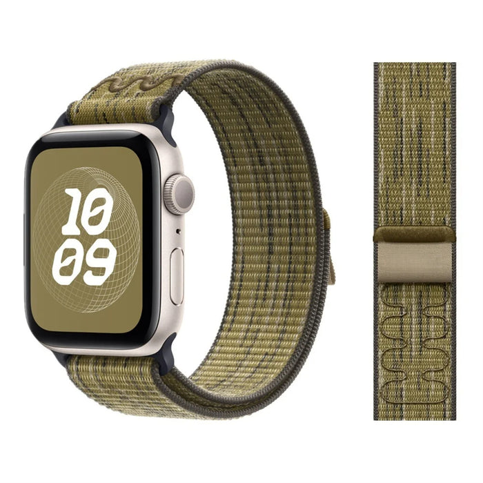 Green with Gray Nylon Sport Loop Watch Band for Apple Watch 38mm 40mm 41mm 42mm 44mm 45mm 46mm 49mm On Sale