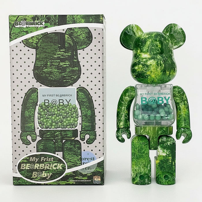 400% My First Baby Bearbrick Series Green Leaf Bear Statuette Pop Art Decor Collection On Sale