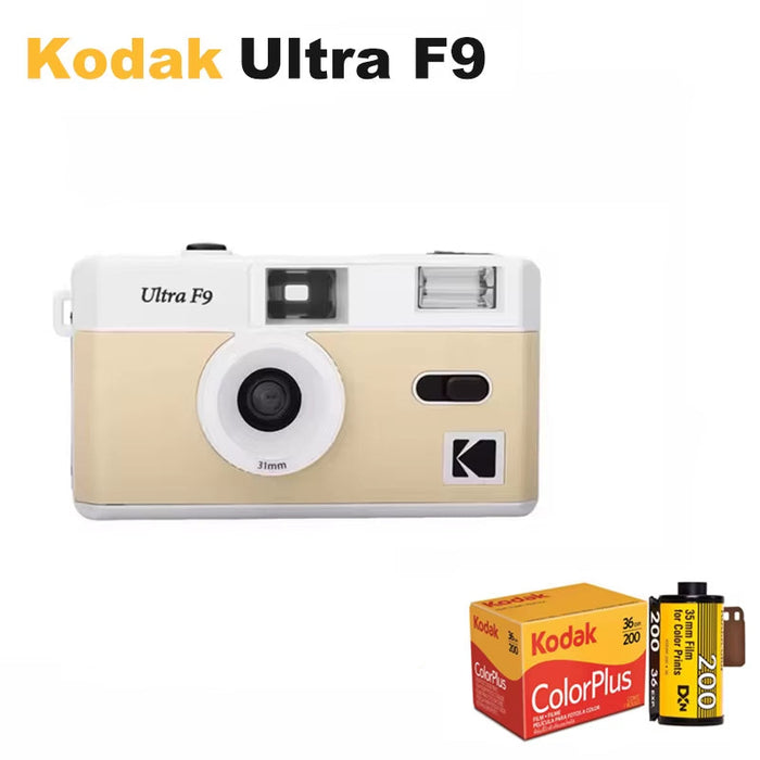 KODAK Vintage Retro Ultra F9 35mm Reusable Classic Film Camera Beige With 1 Roll Kodak ColorPlus 200 Film On Sale
