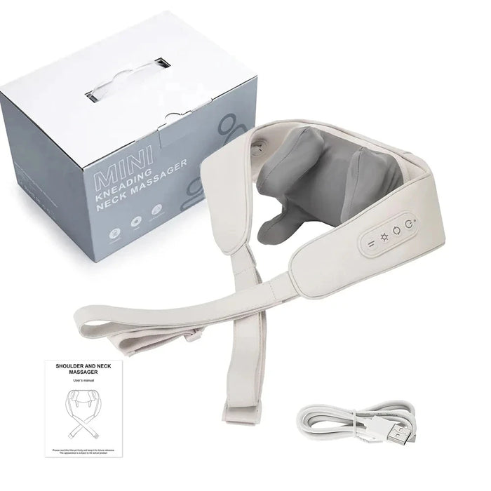 6D Deep Tissue Kneading Shiatsu Neck And Shoulder Muscle Cordless Massager In Ivory Color On Sale