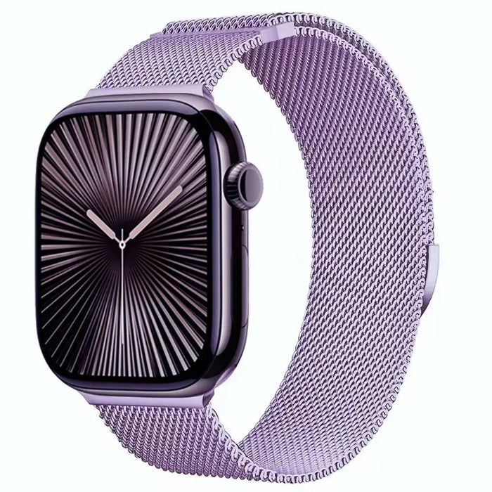 Purple Stainless Steel Mesh Watch Band With Magnetic Clasp For Apple Watch Band 38mm, 40mm, 41mm, 42mm, 44mm, 45mm, 46mm, 49mm On Sale